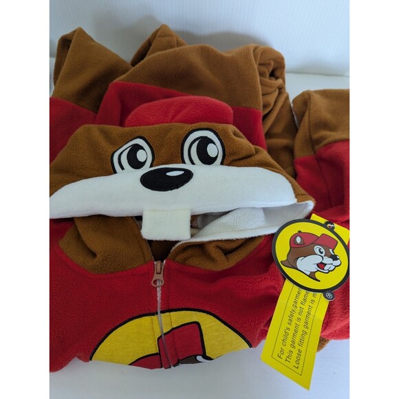 Buckeys Buc-ees Beaver Union Suit Mascot Costume Pajamas Hooded One Piece Y M/L - Picture 5 of 9